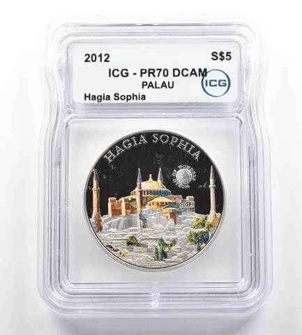 2012 Palau 5 Dollars Silver Hagia Sophia PR70 DCAM ICG *5307