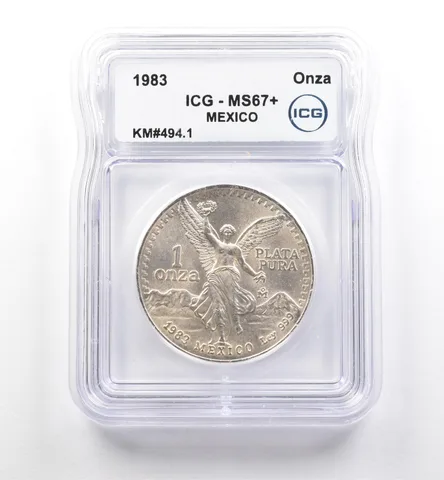 1983 Mo Mexico 1 Onza Silver Libertad KM#494.1 MS67+ ICG *7514