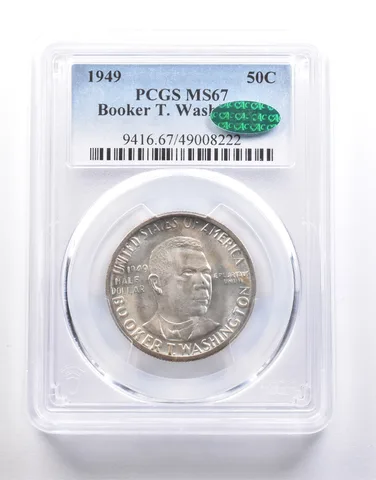 1949 Booker T Washington Commemorative Half Dollar MS67 PCGS CAC a6673