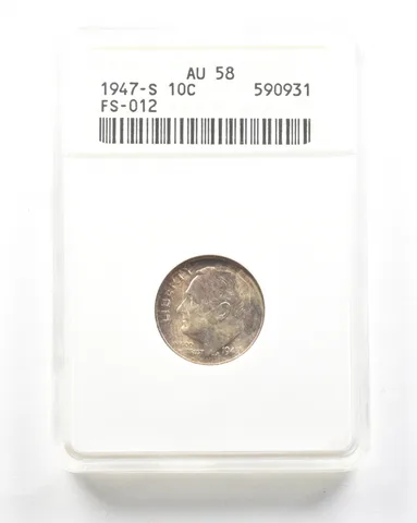 1947-S Roosevelt Dime FS-012 AU58 ANACS *2025