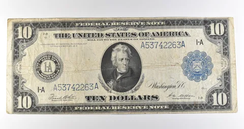 1914 $10 Boston MA FRN Large Note Blue Seal *3640