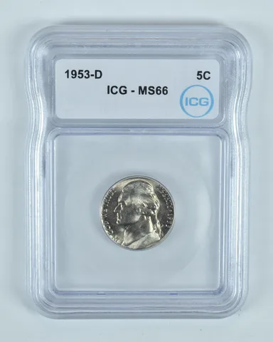 1953-D Jefferson Nickel MS66 ICG