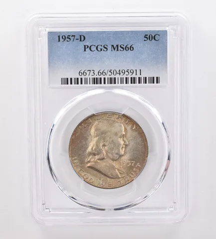 1957-D Franklin Half Dollar MS66 PCGS Beautiful Tone a9975