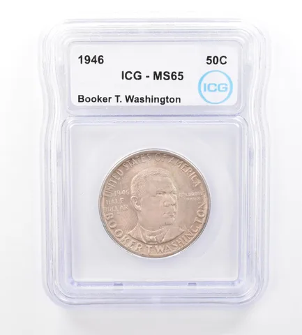 1946 Booker T Washington Commemorative Half Dollar MS65 ICG Beautiful Tone *1626