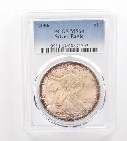 2006 American Silver Eagle MS64 PCGS Beautiful Tone *3339
