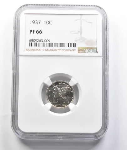 PF66 1937 Mercury Dime NGC a7734