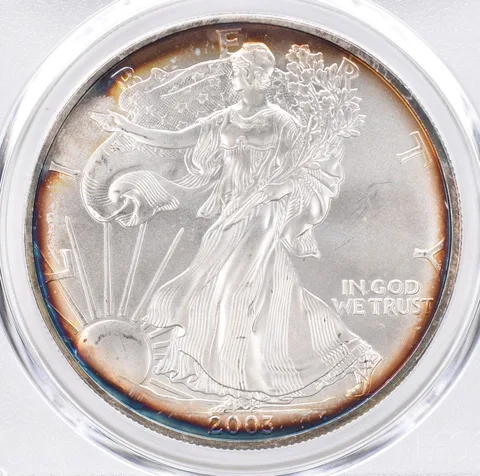 2003 American Silver Eagle MS65 PCGS Beautiful Tone *1459