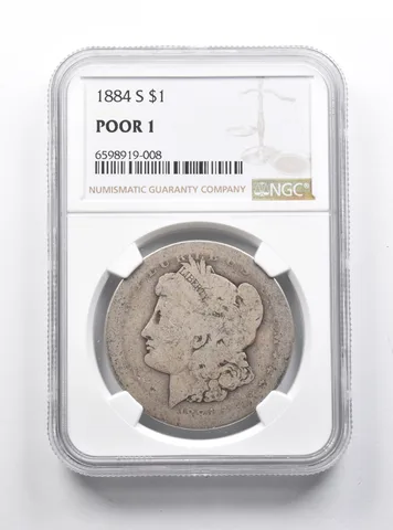 POOR 1 1884-S Morgan Silver Dollar NGC Lowball Pocket Piece a1179