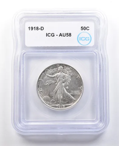 1918-D Walking Liberty Half Dollar AU58 ICG *2886