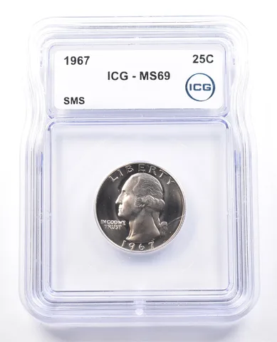 1967 Washington Quarter SMS MS69 ICG