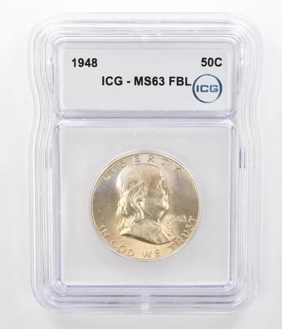 1948 Franklin Half Dollar MS63 FBL ICG Beautiful Tone *5179