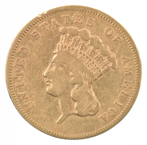 1856-S $3 Indian Princess Head Gold Three Dollars a9104