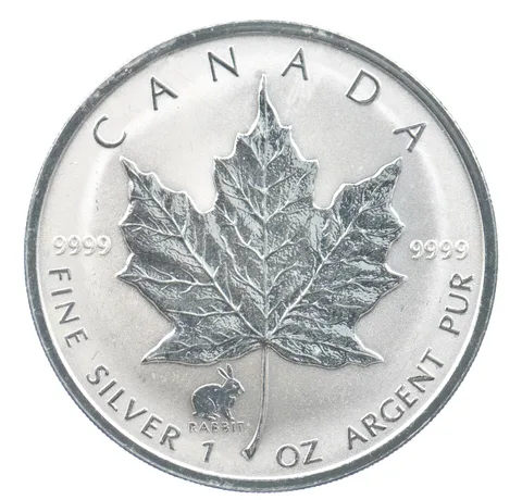1999 Canada Silver 5 Dollar Maple Leaf 1 Oz Silver *2417