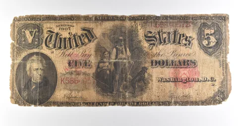 1907 $5 Legal Tender Red Seal Large Note Fr#91 *4577