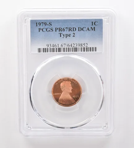 1979-S Lincoln Memorial Cent Type 2 PR67 RD DCAM PCGS Beautiful Tone *2092