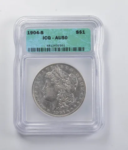 AU50 1904-S Morgan Silver Dollar ICG *5890