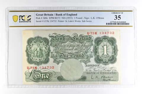 (1955) Great Britain 1 Pound Pick #369c Choice VF 35 PCGS *5012