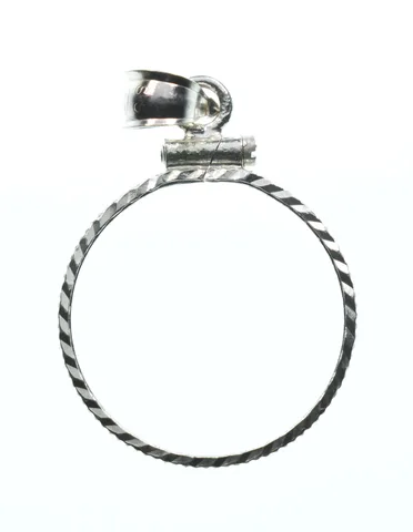 Sterling Silver 7.9 MM Coin Bezel Pendant Frame Edge *2364