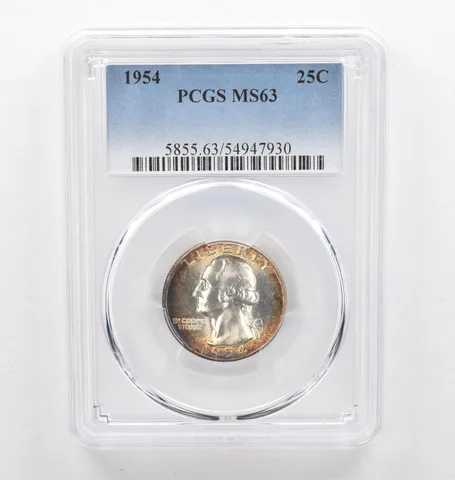 1954 Washington Quarter MS63 PCGS Beautiful Tone *0309