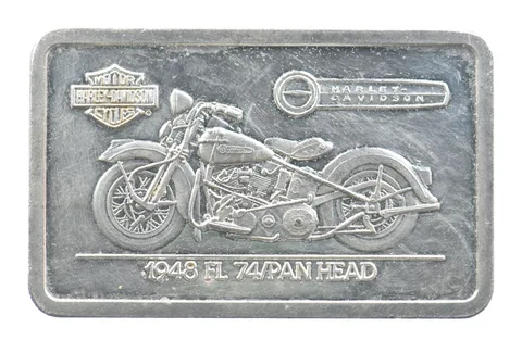1.5 Oz Silver Bar Harley Davidson 1948 FL 74/Pan Head *5343