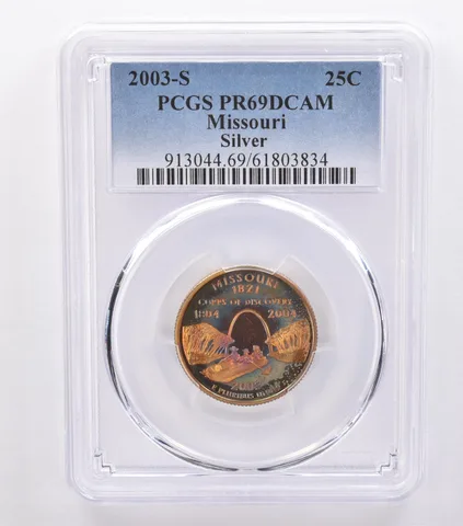 2003-S Washington State Quarter Missouri Silver PR69 DCAM PCGS Nice Tone *8772