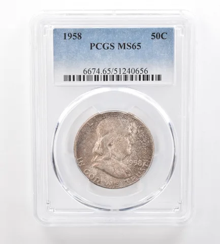 1958 Franklin Half Dollar MS65 PCGS Beautiful Tone *7492