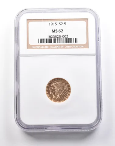 1915 $2.50 Indian Head Gold Quarter Eagle MS62 NGC *5241
