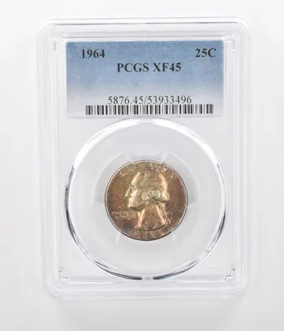 1964 Washington Quarter XF45 PCGS Beautiful Tone a1077