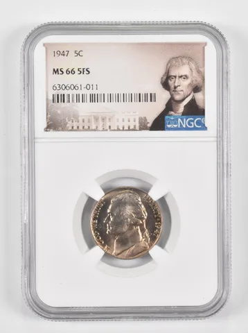 MS66 5FS 1947 Jefferson Nickel NGC *1262
