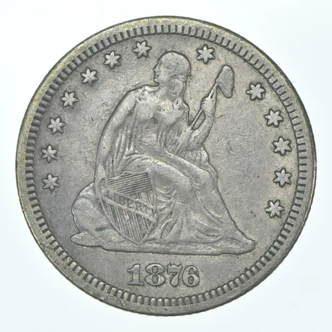 1876-CC Seated Liberty Quarter *9309