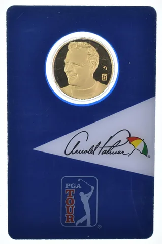 2021 Solomon Islands 25 Dollars Gold 1/4 Oz Arnold Palmer PGA Tour In Assay