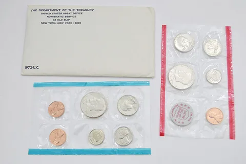 1972 Mint Set with Original Envelope & Flatpacks (11 coins)