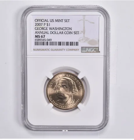2007-P Presidential $1 George Washington Annual Set MS67 NGC US Mint