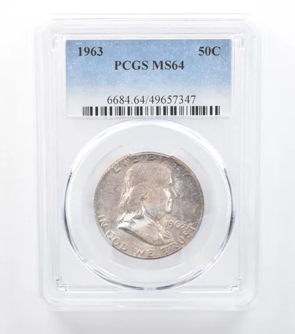 1963 Franklin Half Dollar MS64 PCGS Beautiful Tone *7757