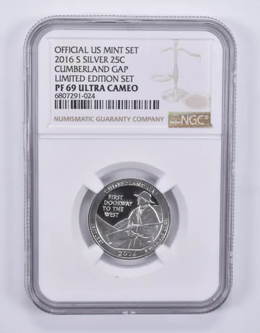 2016-S Quarter Silver Cumberland Gap Limited Edition Set PF69 UCAM NGC