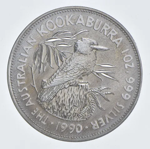 Better Date 1990 Australia $5 1 Oz. Silver Kookaburra World Coin- Silver *728