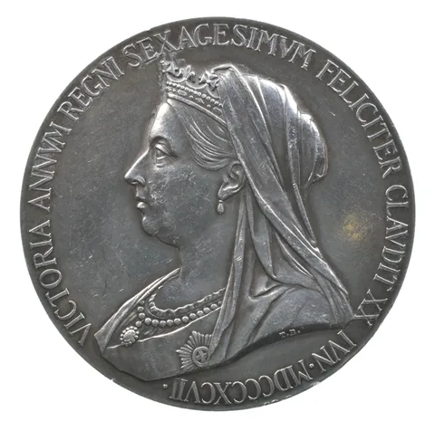 GREAT BRITAIN 1897 Victoria Diamond Jubilee Silver Medal 55mm a2968