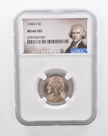 1948-D Jefferson Nickel MS66 5FS NGC Beautiful Tone *2830