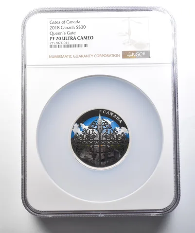 2018 Canada 30 Dollars Silver Queen's Gate PF70 UCAM NGC a4421