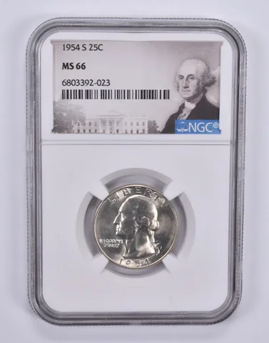 1954-S Washington Quarter MS66 NGC Special Label