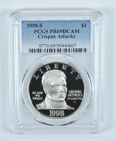 1998-S Black Patriots Commemorative Dollar PR69 DCAM PCGS Blue Label