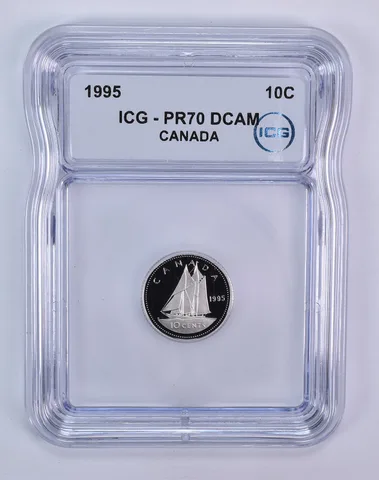 1995 Canada 10 Cents Bluenose PR70 DCAM ICG