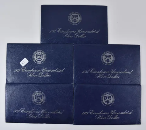 Lot (5) OGP 1973 Eisenhower Uncirculated Dollar Envelope - NO COIN