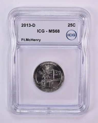 2013-D Washington Quarter ATB Fort McHenry MS68 ICG