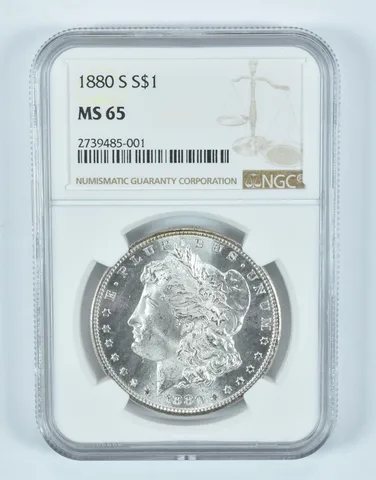 1880-S Morgan Silver Dollar MS65 NGC Brown Label