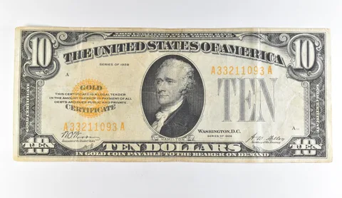 1928 $10 Gold Certificate Yellow Seal *1690