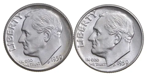 Choice Unc 1959 P+D Roosevelt Dime Gem BU Collection Lot Set