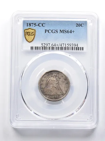 MS64+ 1875-CC Seated Liberty Twenty Cent Piece PCGS *8417