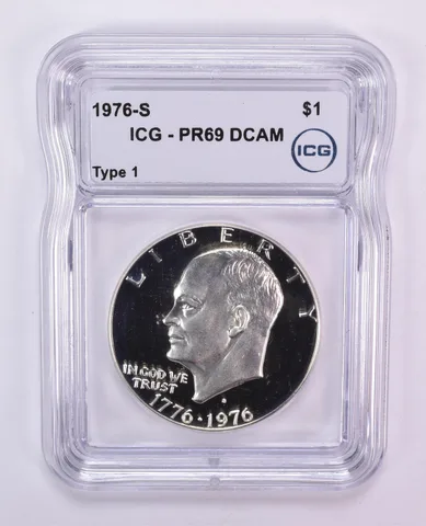 1976-S Eisenhower $1 Type 1 PR69 DCAM ICG