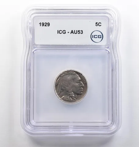 1929 Indian Head Buffalo Nickel AU53 ICG *4117